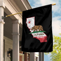 California Republic Cali Map Flag Distressed Style Garden Flag