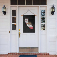 California Republic Cali Map Flag Distressed Style Garden Flag