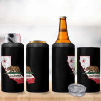 California Republic Cali Map Flag Distressed Style 4 in 1 Can Cooler Tumbler