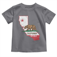 California Republic Cali Map Flag Distressed Style Toddler T Shirt