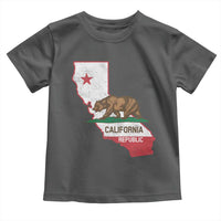 California Republic Cali Map Flag Distressed Style Toddler T Shirt