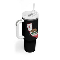 California Republic Cali Map Flag Distressed Style Tumbler With Handle