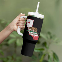California Republic Cali Map Flag Distressed Style Tumbler With Handle