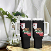 California Republic Cali Map Flag Distressed Style Tumbler With Handle