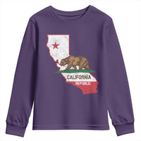 California Republic Cali Map Flag Distressed Style Youth Sweatshirt