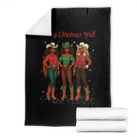 Black African American Cowgirl Christmas Throw Blanket Retro Western Howdy - Wonder Print Shop