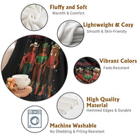 Black African American Cowgirl Christmas Throw Blanket Retro Western Howdy - Wonder Print Shop