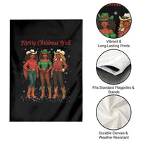 Black African American Cowgirl Christmas Garden Flag Retro Western Howdy - Wonder Print Shop
