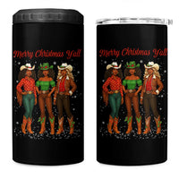 Black African American Cowgirl Christmas 4 in 1 Can Cooler Tumbler Retro Western Howdy - Wonder Print Shop