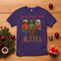 Black African American Cowgirl Christmas T Shirt Retro Western Howdy - Wonder Print Shop