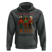 Black African American Cowgirl Christmas Hoodie Retro Western Howdy - Wonder Print Shop