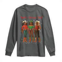 Black African American Cowgirl Christmas Long Sleeve Shirt Retro Western Howdy - Wonder Print Shop