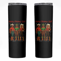 Black African American Cowgirl Christmas Skinny Tumbler Retro Western Howdy - Wonder Print Shop
