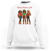 Black African American Cowgirl Christmas Sweatshirt Retro Western Howdy - Wonder Print Shop