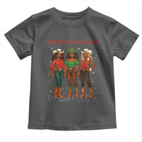 Black African American Cowgirl Christmas Toddler T Shirt Retro Western Howdy - Wonder Print Shop