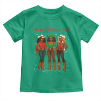Black African American Cowgirl Christmas Toddler T Shirt Retro Western Howdy - Wonder Print Shop