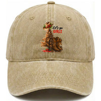 Christmas Cowgirl Boots Washed Cotton Baseball Cap Western Cowboy Hat Howdy