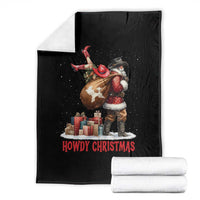 Cowboy Santa Christmas Throw Blanket Funny Western Xmas - Wonder Print Shop