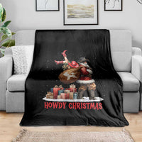 Cowboy Santa Christmas Throw Blanket Funny Western Xmas - Wonder Print Shop
