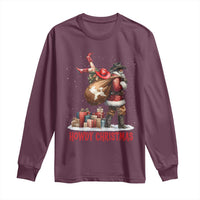 Cowboy Santa Christmas Long Sleeve Shirt Funny Western Xmas - Wonder Print Shop