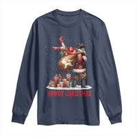 Cowboy Santa Christmas Long Sleeve Shirt Funny Western Xmas - Wonder Print Shop