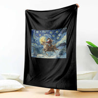 Cowboy Santa Starry Night Christmas Throw Blanket - Wonder Print Shop