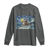 Cowboy Santa Starry Night Christmas Long Sleeve Shirt - Wonder Print Shop