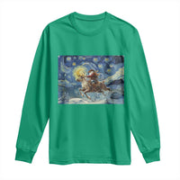 Cowboy Santa Starry Night Christmas Long Sleeve Shirt - Wonder Print Shop