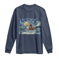 Cowboy Santa Starry Night Christmas Long Sleeve Shirt - Wonder Print Shop