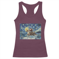 Cowboy Santa Starry Night Christmas Racerback Tank Top - Wonder Print Shop