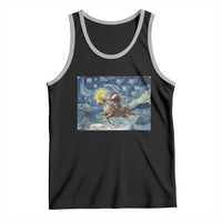 Cowboy Santa Starry Night Christmas Tank Top - Wonder Print Shop