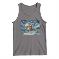 Cowboy Santa Starry Night Christmas Tank Top - Wonder Print Shop