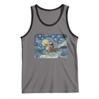 Cowboy Santa Starry Night Christmas Tank Top - Wonder Print Shop