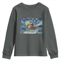 Cowboy Santa Starry Night Christmas Youth Sweatshirt - Wonder Print Shop