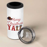 Western Cowboy Howdy 4 in 1 Can Cooler Tumbler Merry Christmas Yall Cowgirl Boots Hat - Wonder Print Shop