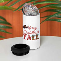 Western Cowboy Howdy 4 in 1 Can Cooler Tumbler Merry Christmas Yall Cowgirl Boots Hat - Wonder Print Shop