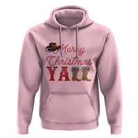 Western Cowboy Howdy Hoodie Merry Christmas Yall Cowgirl Boots Hat - undefined