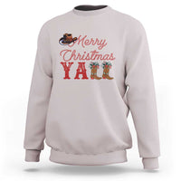Western Cowboy Howdy Sweatshirt Merry Christmas Yall Cowgirl Boots Hat - Wonder Print Shop