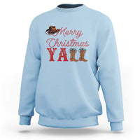 Western Cowboy Howdy Sweatshirt Merry Christmas Yall Cowgirl Boots Hat - Wonder Print Shop