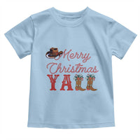 Western Cowboy Howdy Toddler T Shirt Merry Christmas Yall Cowgirl Boots Hat - Wonder Print Shop