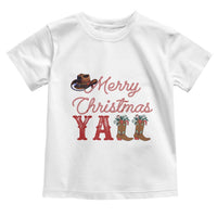 Western Cowboy Howdy Toddler T Shirt Merry Christmas Yall Cowgirl Boots Hat - Wonder Print Shop