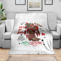 Let Us Go Girls Throw Blanket Christmas Cowgirl Boots - Wonder Print Shop