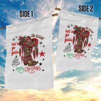 Let Us Go Girls Garden Flag Christmas Cowgirl Boots - Wonder Print Shop