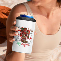 Let Us Go Girls 4 in 1 Can Cooler Tumbler Christmas Cowgirl Boots - Wonder Print Shop