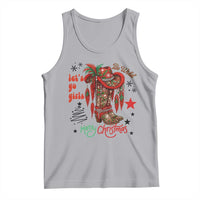 Let Us Go Girls Tank Top Christmas Cowgirl Boots - Wonder Print Shop