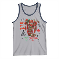 Let Us Go Girls Tank Top Christmas Cowgirl Boots - Wonder Print Shop