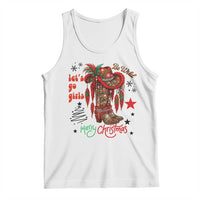 Let Us Go Girls Tank Top Christmas Cowgirl Boots - Wonder Print Shop