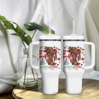 Let Us Go Girls Tumbler With Handle Christmas Cowgirl Boots - Wonder Print Shop
