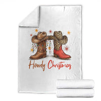 Howdy Christmas Throw Blanket Western Cowboy Boots Country - Wonder Print Shop