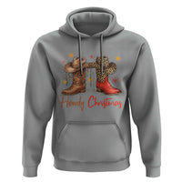 Howdy Christmas Hoodie Western Cowboy Boots Country - Wonder Print Shop
